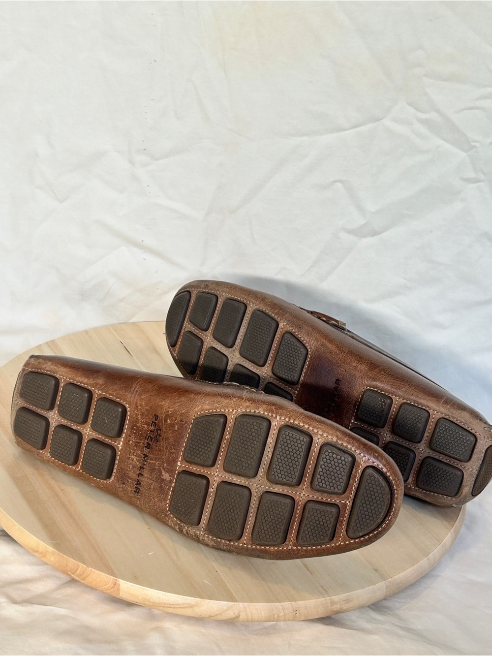 Peter Millar Men’s Brown Leather Slip-On Loafer Round Toe US 9 - Picture 6 of 8
